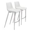 Magnus Barstool (Set of 2) White & Silver