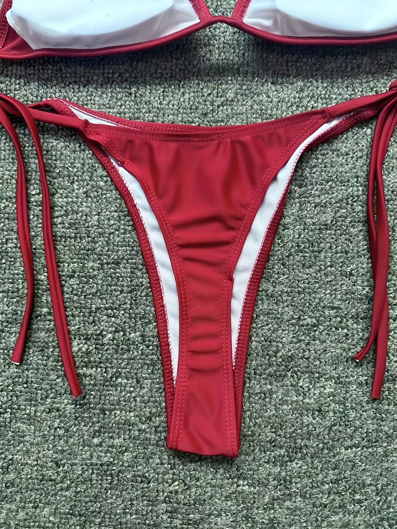 Bikini Leopard Print 2 Piece Swimsuit for Women – High Cut Lace-Up Backless Flattering Bikini Set with Halter Spaghetti Strap – Stretchy Sexy and Stylish Swimwear for Pool Beach and Summer Vacation