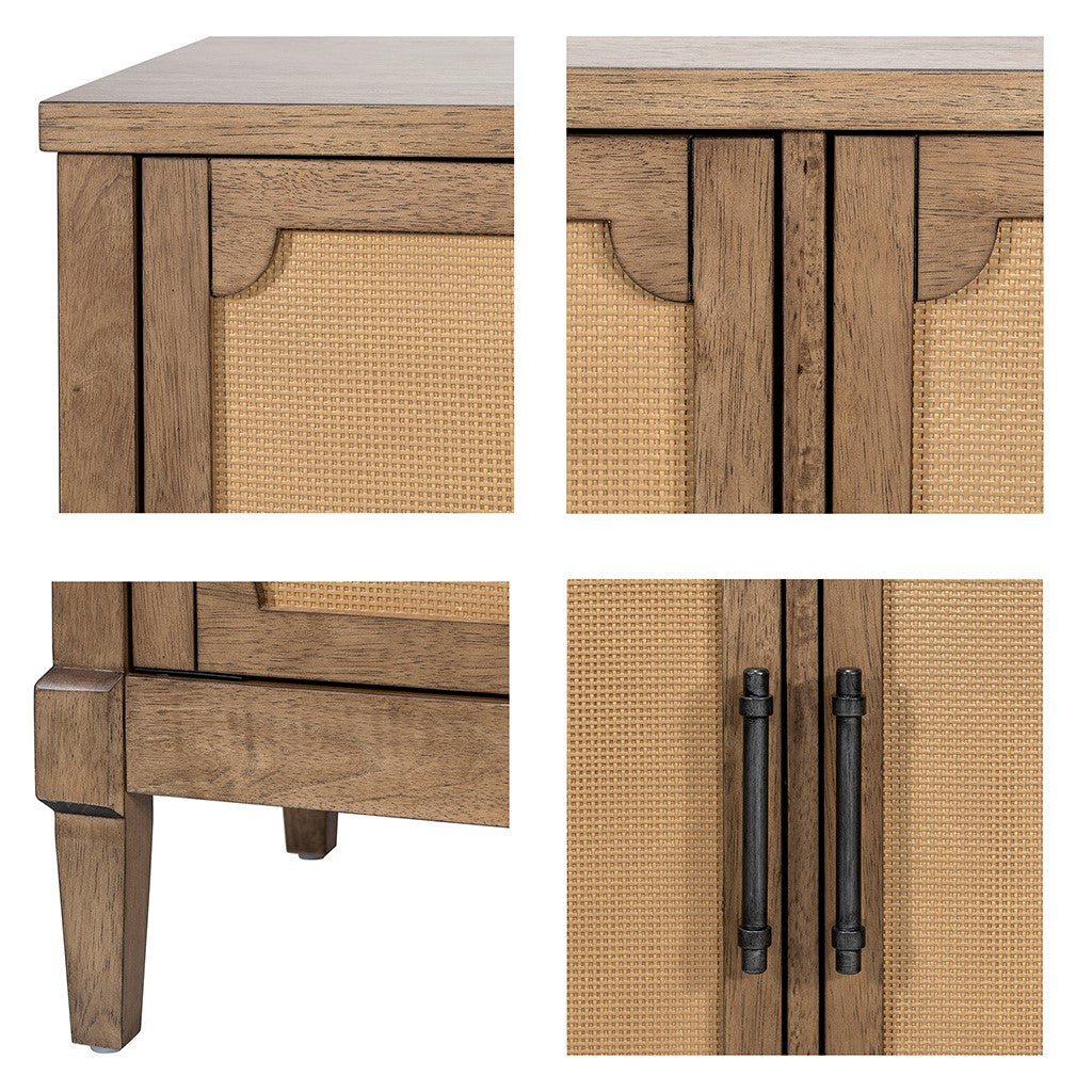 Salina Woven Cane Accent Cabinet - Toasted Almond by Martha Stewart