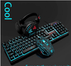 VX7 Waterproof LED Keyboard Mouse Headset Gaming set - Ice blue