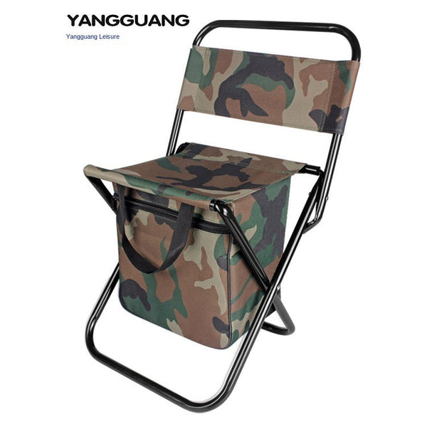 Outdoor Camping Folding Chair with Storage Backrest and Carrying Bag for Art Students' Sketching