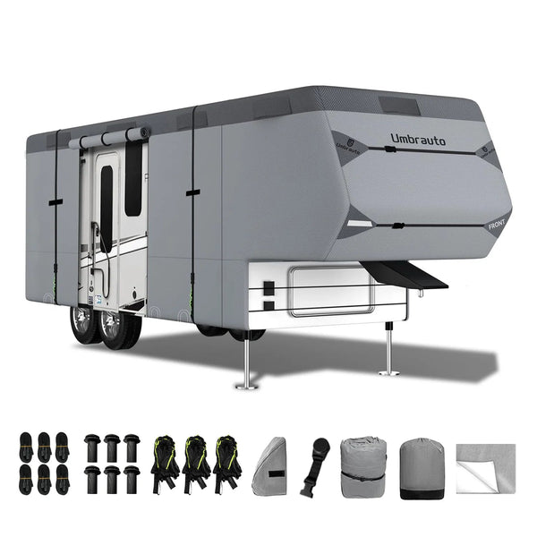 Umbrauto 5th Wheel RV Cover Upgraded 7 Layers Top Anti-UV Waterproof Breathable Camper Covers
