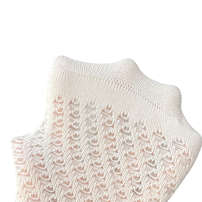 Children's Socks Combed Cotton Girl Baby Bow Princess Socks Hollow Mesh Dance Socks