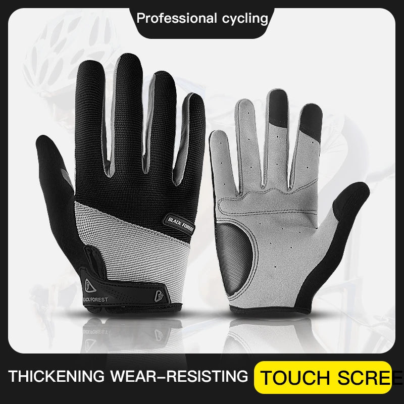 Outdoor sports men's and women's anti slip and wear-resistant fitness bicycles breathable full finger riding touch screen gloves