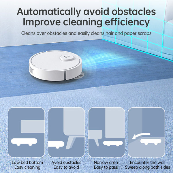 **3-in-1 Sweeping Robot: USB Charging, 1000Pa Suction, Auto-Clean for Pet Hair, Carpets & Floors**