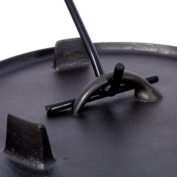 ast iron Dutch oven with lid, outdoor camping deep pot, used for camping, cooking, barbecue and leg rest,6 quarts