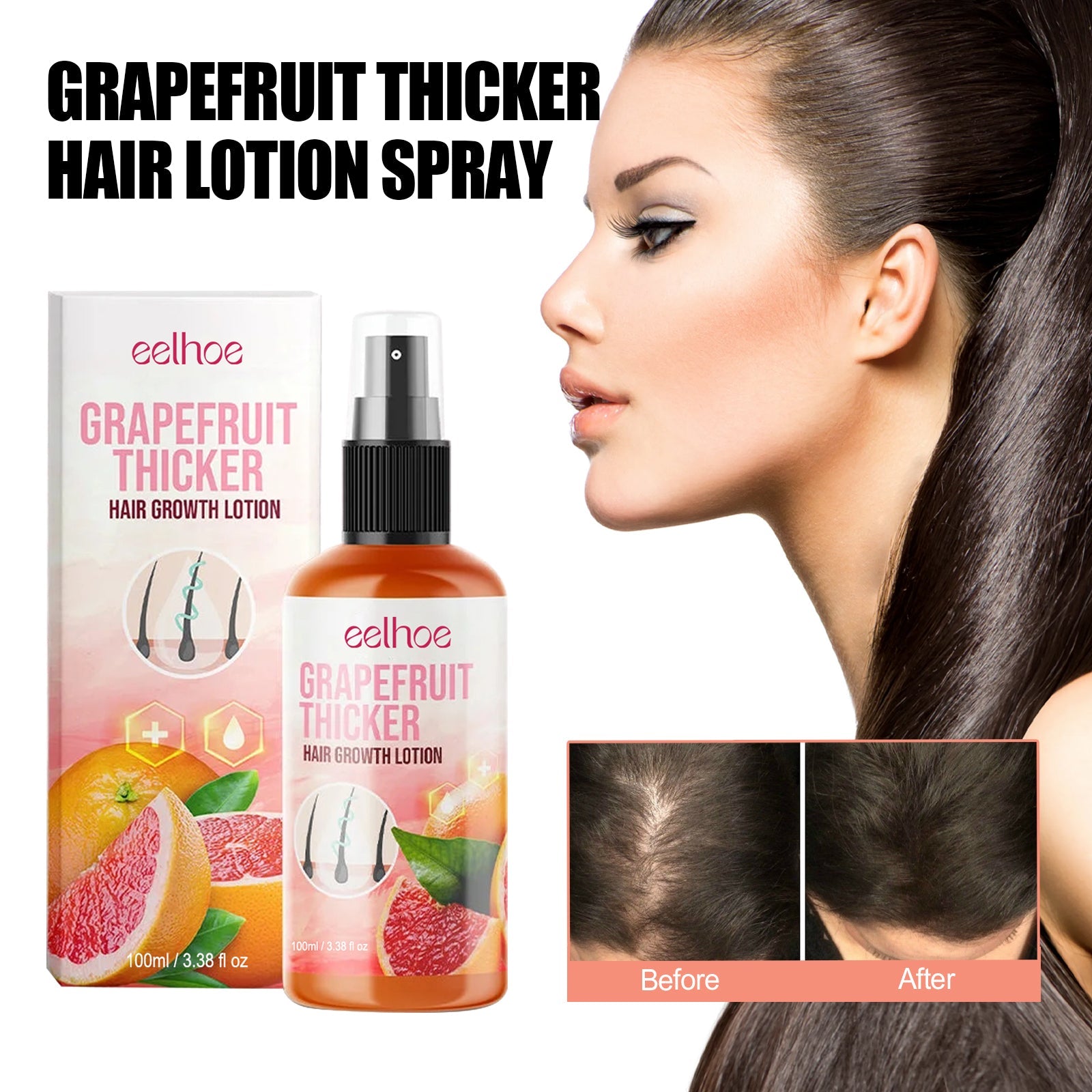 Grapefruit Hair Mist, Repair Damaged Hair Moisturizing And Thickening Hair Stabilization Spray