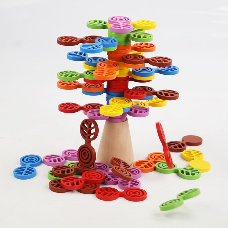 Stacking Tree Balance Building Blocks for Children's Puzzle, Stacking High, Stacking Music, Balance Tree Building, Wooden Toys, Parent Child Game