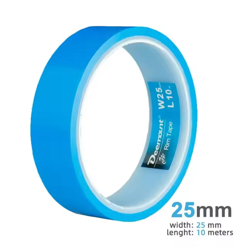 Tensilized Strapping Tape for Tubeless Bicycle Rims, 9.14m long, widths of 23/25/27/29/32/34mm, good residue-holding.