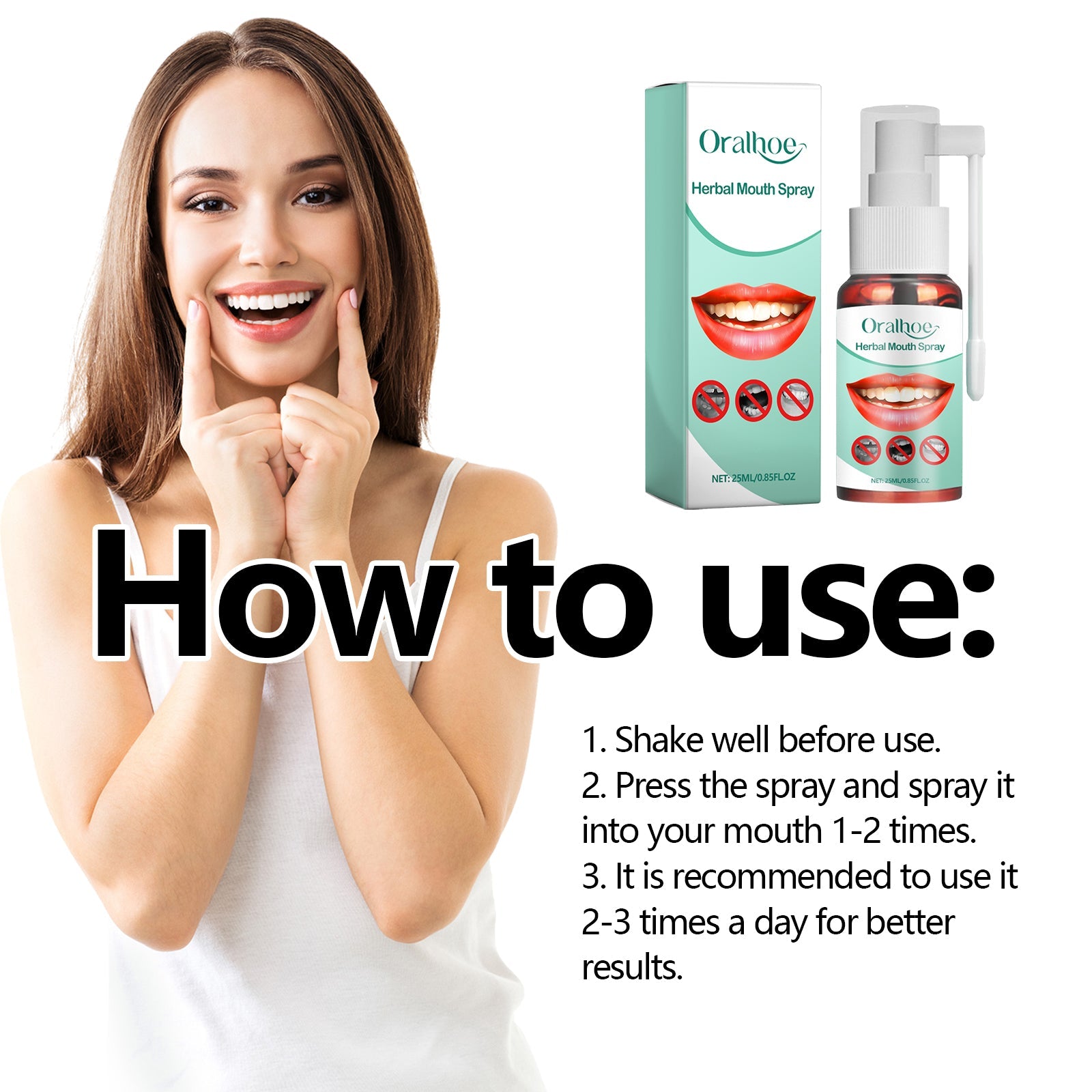 Herbal Mouth Spray, Refreshing Breath Repair Swollen Gums Relieve Oral Ulcer Yang Portable Spray