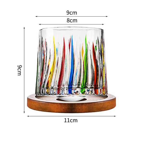 Hand drawn rotating glass cups multiple multi-purpose whiskey glasses rotating glass cups