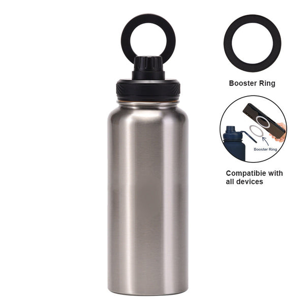 Magnetic Phone Holder Outdoor Large Capacity 1L Wide-Mouth Insulated Stainless Steel Sports Water Bottle
