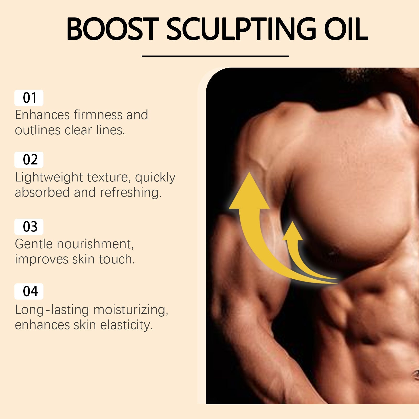 Men's Chest Care Oil Tightens Skin Body Care Improves Chest Contours Massage Essential Oil