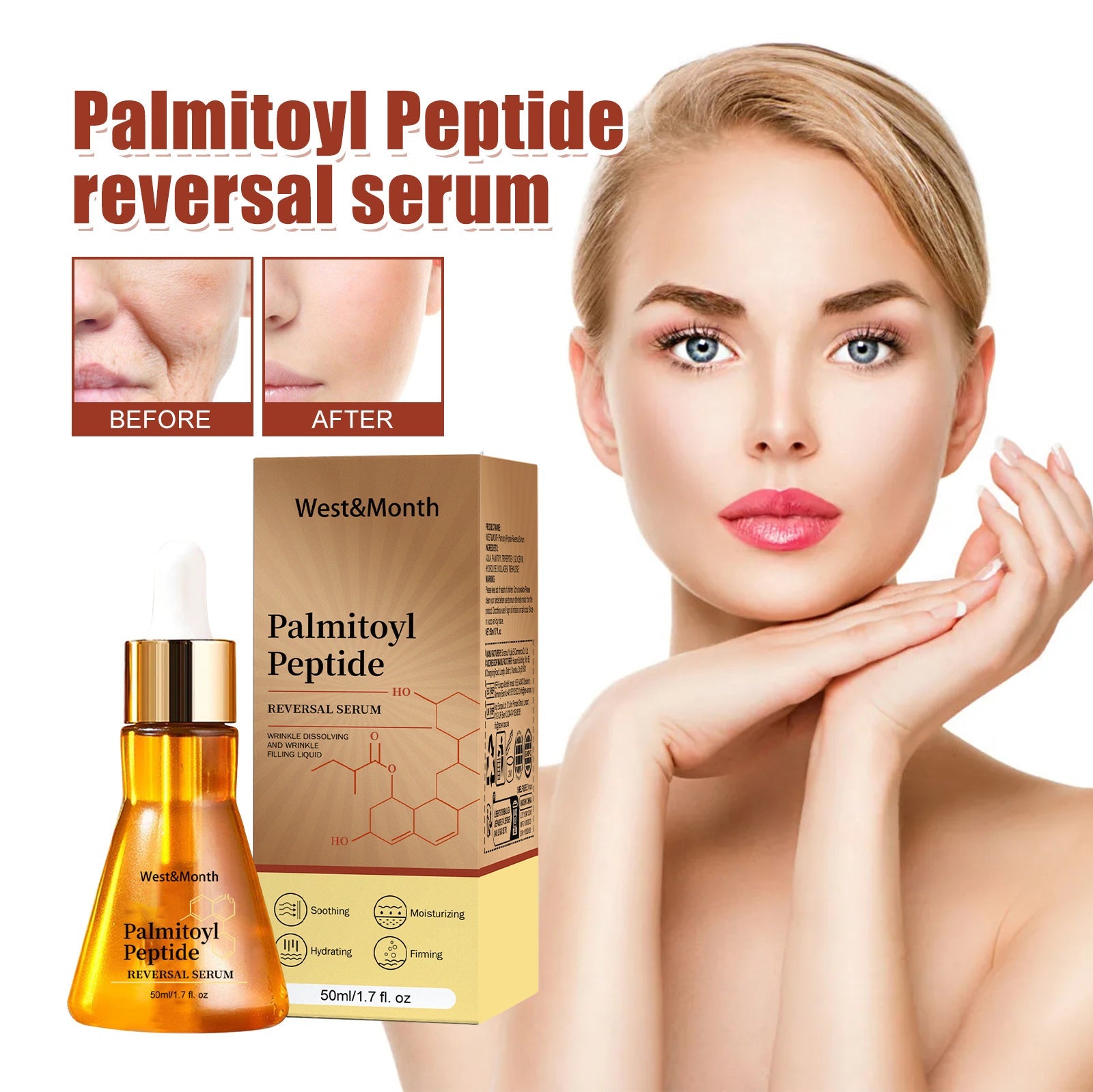 Palmitoyl Peptide Reversal Serum, Fade Lines Moisturizing Firming Anti-wrinkle Essence