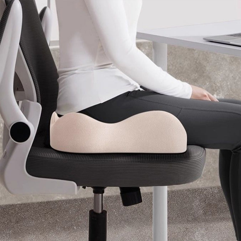 Memory foam car seat cushion. Ergonomic support. Relieves back/coccyx pain. Universal fit.
