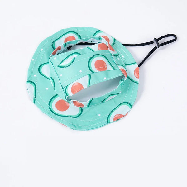 Fashion Dog Hat Adjustable Pet Bucket Hats with Ear Holes Summer Outdoor Round Brim Sun Hat for Samll Dogs Cats Pet Supplies