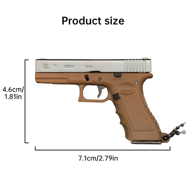 New Empire 1:3 Glock G17 alloy keychain, realistic gun model with detachable soldier gear & bullets.