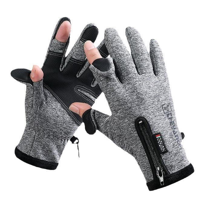 USB electric fishing gloves, 5-finger fully heated winter warm gloves, bare finger touch screen sports