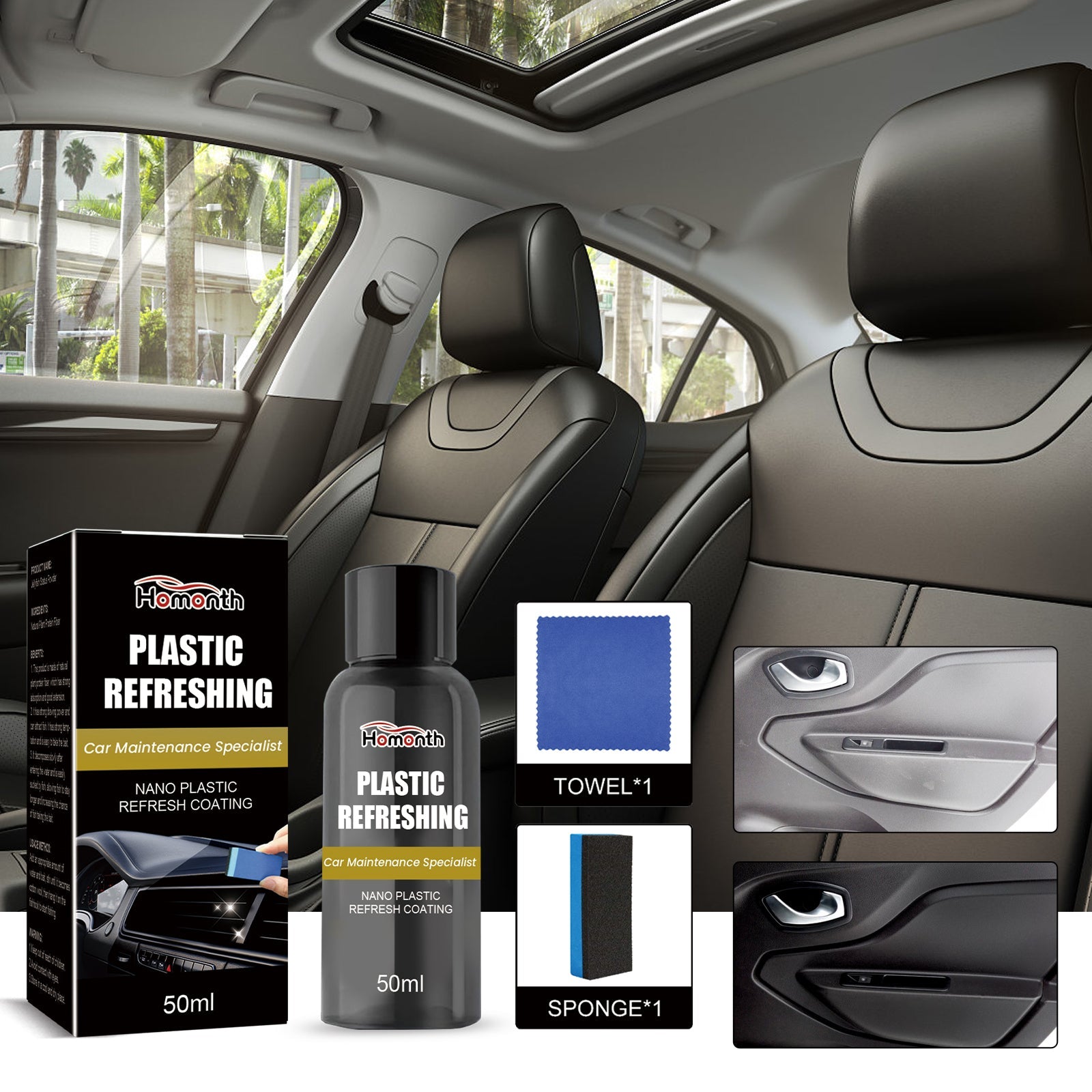 Nano Plastic Retreader Automotive Interior Seat Instrument Panel Stain Cleaning And Maintenance Polish