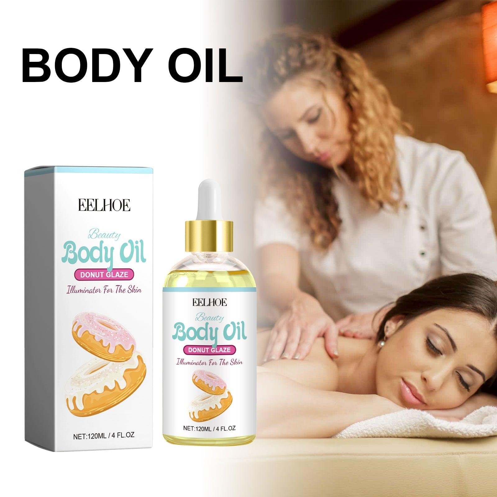 Body Oil, Skin Moisturizing Delicate Firming Skin Relaxing Body Muscle Massage Essence Oil