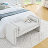 Bedroom storage stool, linen storage stool, large storage space, 50.39 inches white - White + Linen