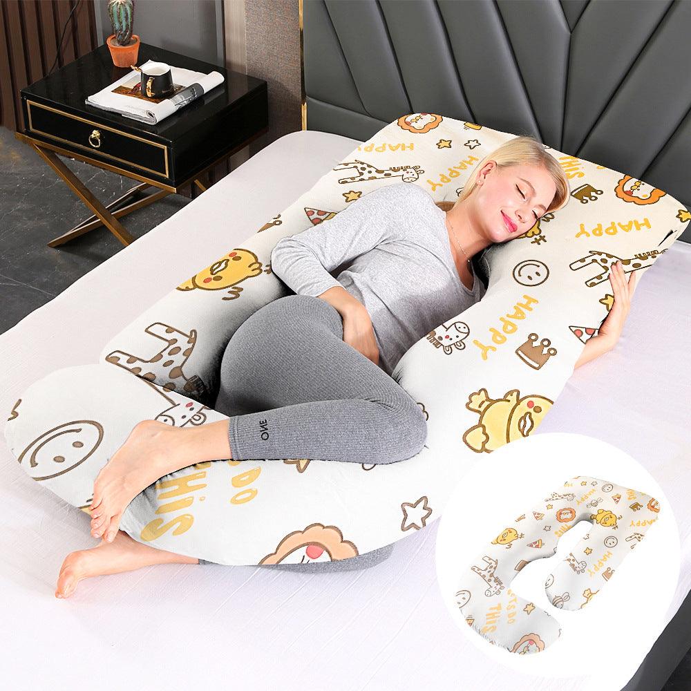 Pregnant women's pillow waist protection side sleeping slope pillow J-shaped pregnancy sleeping pillow