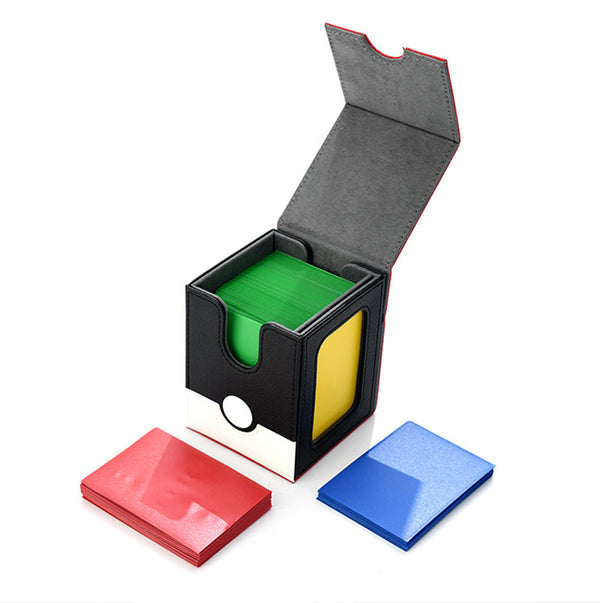 2025 New! Large - capacity Patchwork Windowed Vertical Card Box, 100+ Double - sleeved Cards