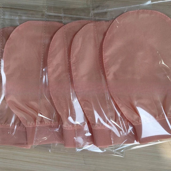 Silk exfoliating face wash and beauty towel, soft and exfoliating, bath and scrubbing, silk bath and face wash gloves