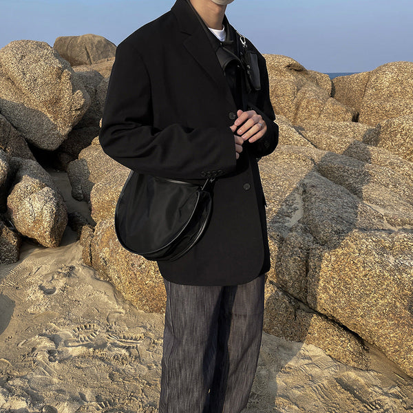 Casual Simple Dumpling Bag Trendy New Fashion Nylon Two-In-One Shoulder Messenger Bag For Men