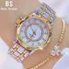 Diamond Women Luxury Brand Watch Rhinestone Elegant Ladies Watches Gold Clock Wrist Watches For Women Relogio Feminino - gold