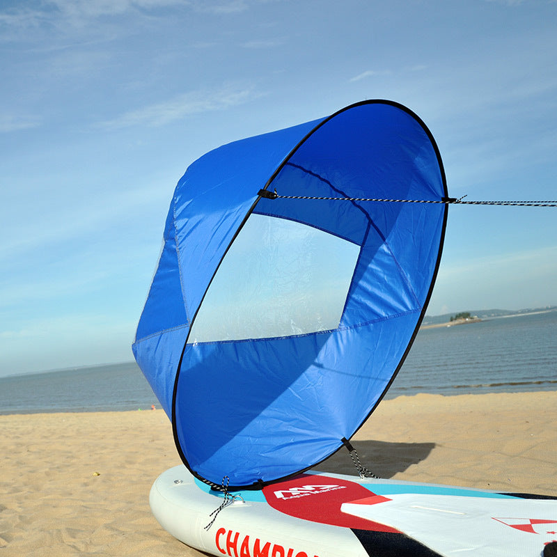 42-inch SUP/water sports accessories: sail, paddles, surf gear.