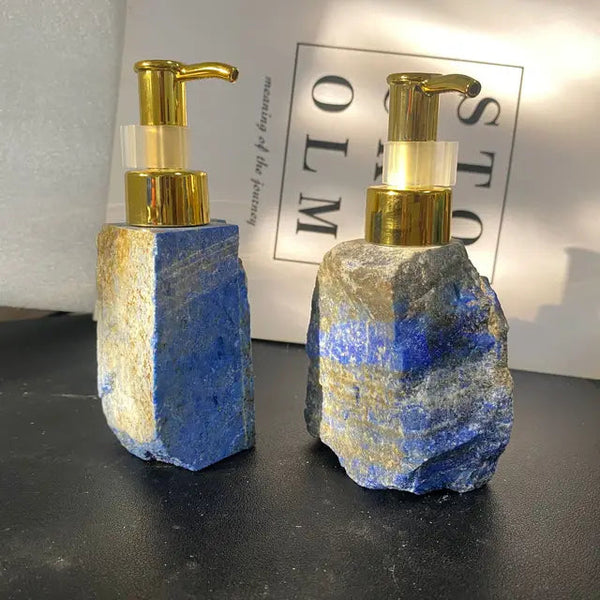 1 PCS Natural Pink Crystal Stone Press Bottle Dispenser 30ml Liquid Dispenser Shower Gel Wash Light Luxury Bathroom Accessory - Gifts for You 'n Me