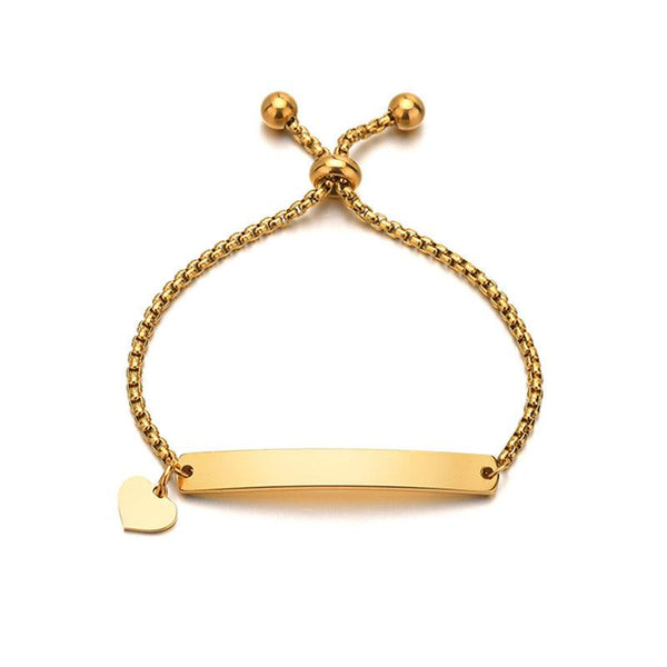 Stainless steel personalized engraved three color curved bracelet simple and personalized women's bracelet