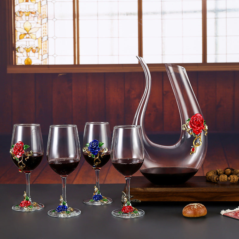 Household enamel crystal glass red wine glass goblet decanter