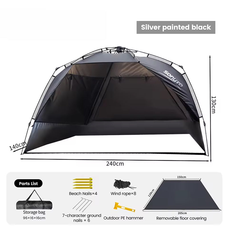 Outdoor 3-4 person one-touch quick-set tent, suitable for beach, fishing, family trips, picnics, parks, UV-resistant with sunsha V.I.P Digital Presence