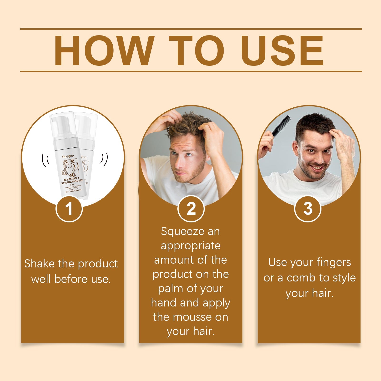 Hair Styling Mousse Moisturizing Hair Care Long Lasting Moisturizing Volume Styling Foam Styling Mousse