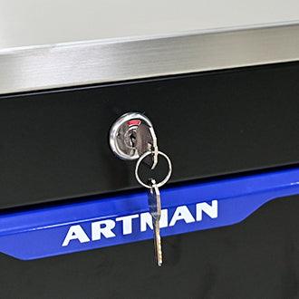 5 DRAWERS MULTIFUNCTIONAL TOOL CART WITH WHEELS-BLACK+BLUE