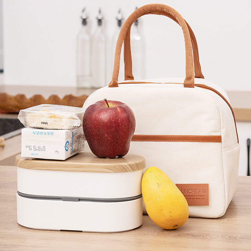 Simple style trendy thick waterproof lunch bag insulation fresh portable Oxford cloth lunch bag storage picnic bag