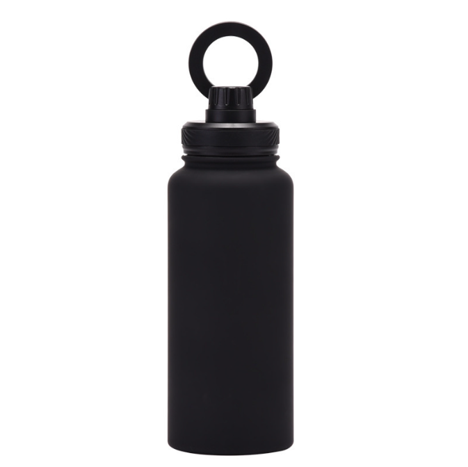 Magnetic Phone Holder Outdoor Large Capacity 1L Wide-Mouth Insulated Stainless Steel Sports Water Bottle