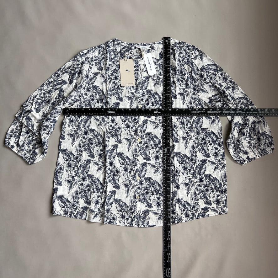 TOMMY BAHAMA Women's Tulia Blooms Top 3/4 Sleeve Coconut Size L (New)