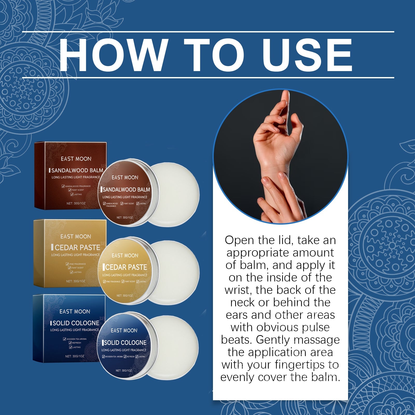 Solid Balm Men's Charm Solid Balm Fresh Natural Long-Lasting Fragrance Balm