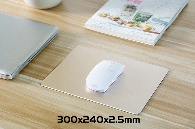 Aluminum Alloy Smooth Mouse Pad 240x180/300mm Hard Metal Slim Desk Mat Rubber Anti-slip Bottom Speed Control Mousepad For Gaming