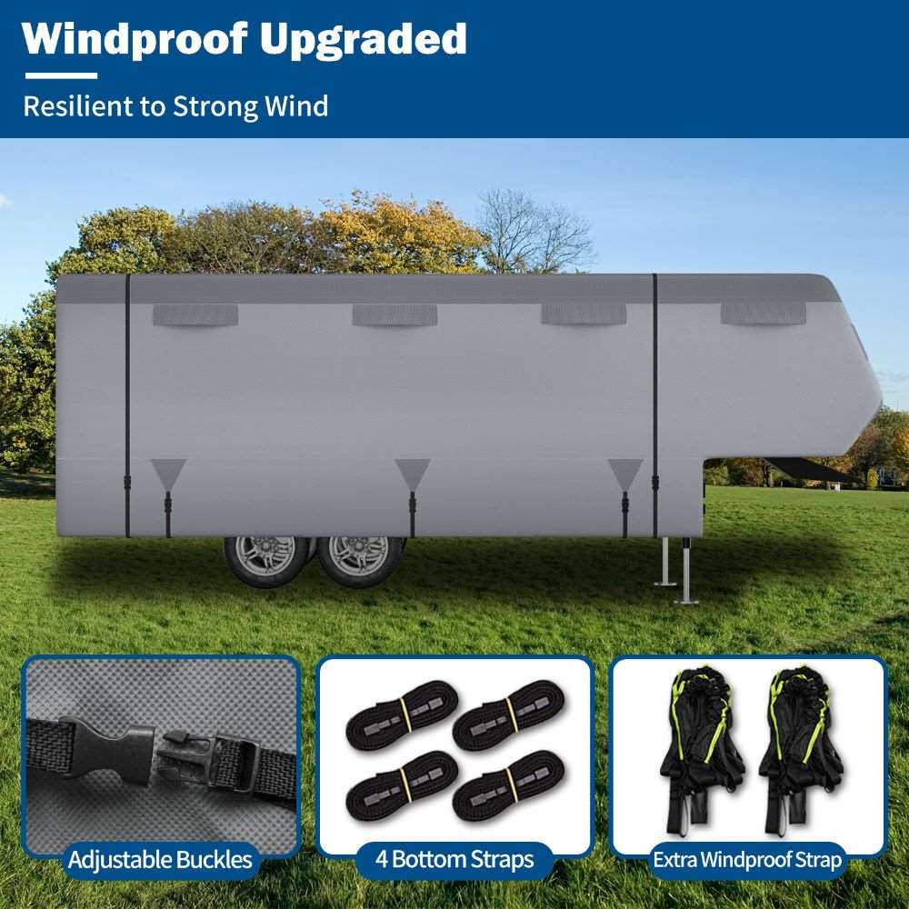 Umbrauto 5th Wheel RV Cover Upgraded 7 Layers Top Anti-UV Waterproof Breathable Camper Covers