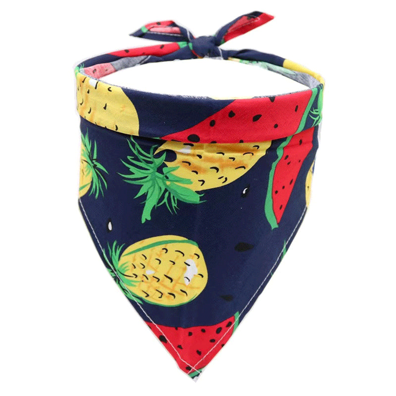 Pet Accessories Summer Pet Drool Towel Fruit Style Pet Scarf Pure Cotton Dog Triangle Scarf
