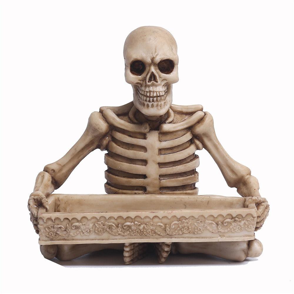 Antique Skull Holding Slot Storage Small Tray