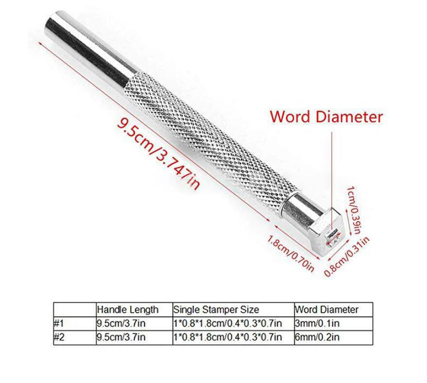 36 Pcs Steel Punch Alphabet Letter Number Leather Stamper Set 6mm Metal Punching Tools for DIY Leather Craft Making