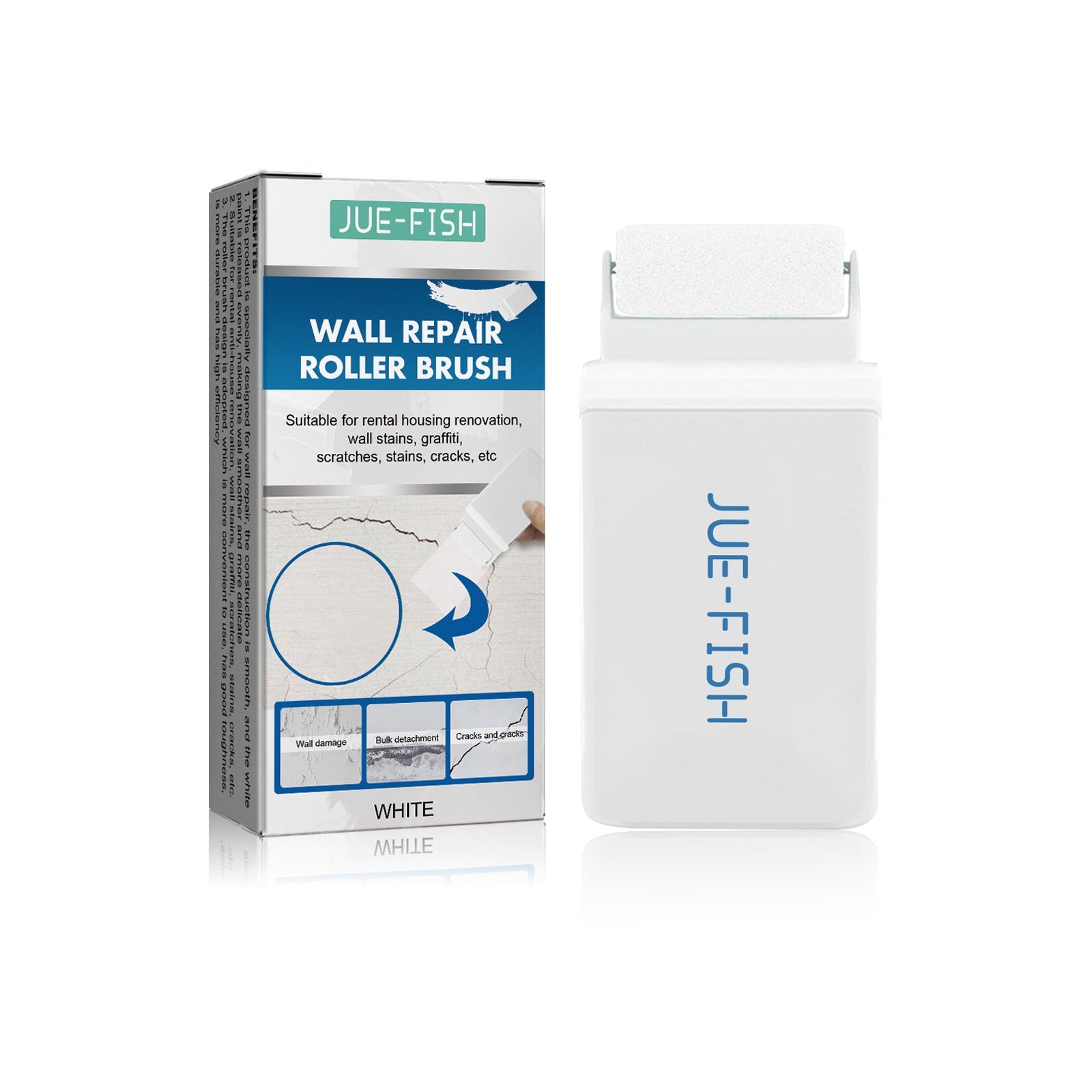 Wall Repair Roller Brush, White Paint Renovation, Moisture And Crack Prevention, Graffiti Cover Repair Wall Paint