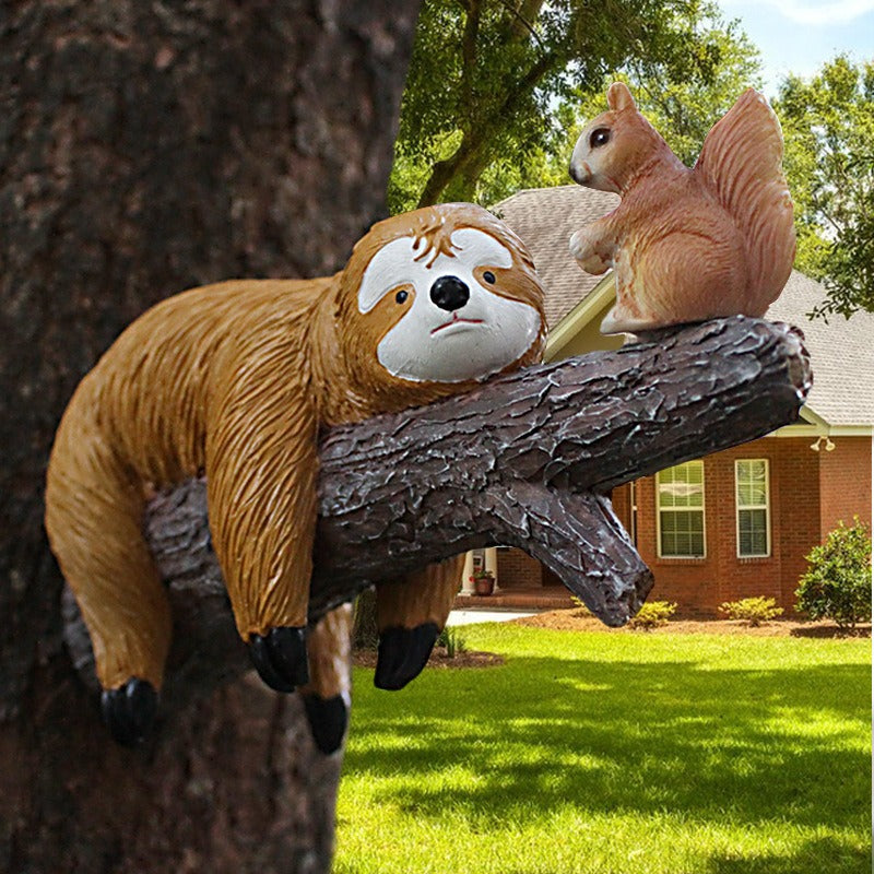 Sloth and Squirrel Resin Hangers Garden Cute Animal Tree Hangers