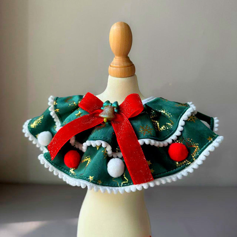 Pet Christmas Day Dress Up Scarf Decoration Supplies Dog Scarf Cat Water Scarf Mouth Tie Bow