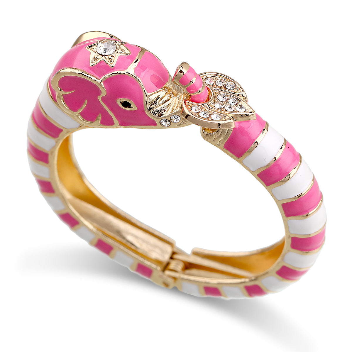 European and American fashion jewelry elephant enamel oil drip alloy open bracelet